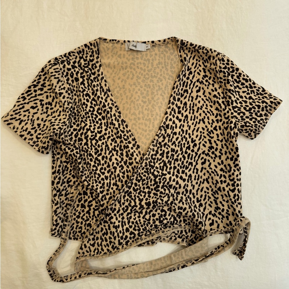 Adika Leopard Cross Body Wrap Top